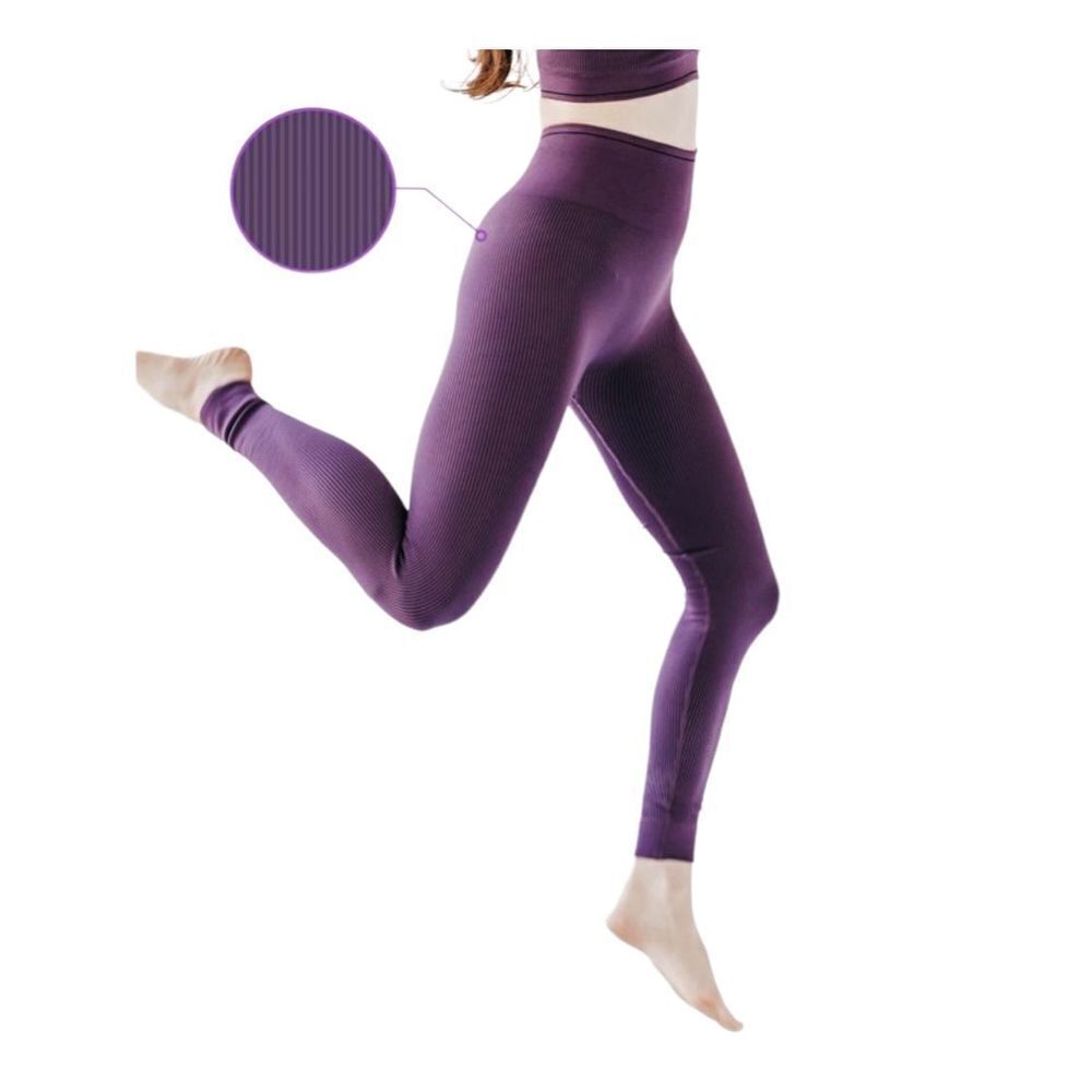 MAXXIM High Waist Ribbed Seamless Women's Leggings in Purple Size X Large NWT